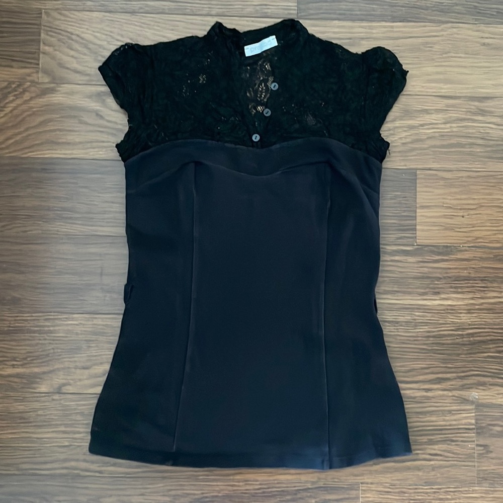 PROMOD see-through black lace top